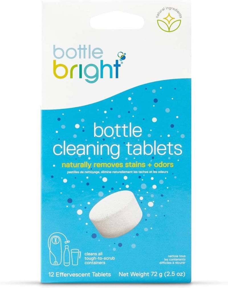 BOTTLE BRIGHT زجاجات مياه معزولة وقابلة لإعادة الاستخدام من الفولاذ المقاوم للصدأ، ترمس، كوب، أقراص تنظيف سهلة وآمنة للاستخدام - Image 1